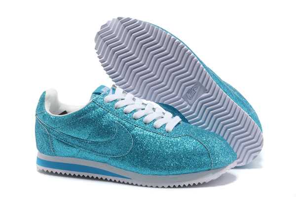 Nike Cortez 2013 Chaussures Femme Black Nike Cortez Cuir Blight Blue